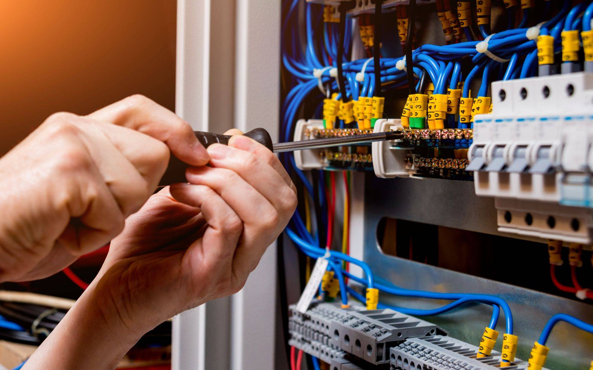 Switchboard voltage panel with automatic switches installed by Dash electric in Riverside, California